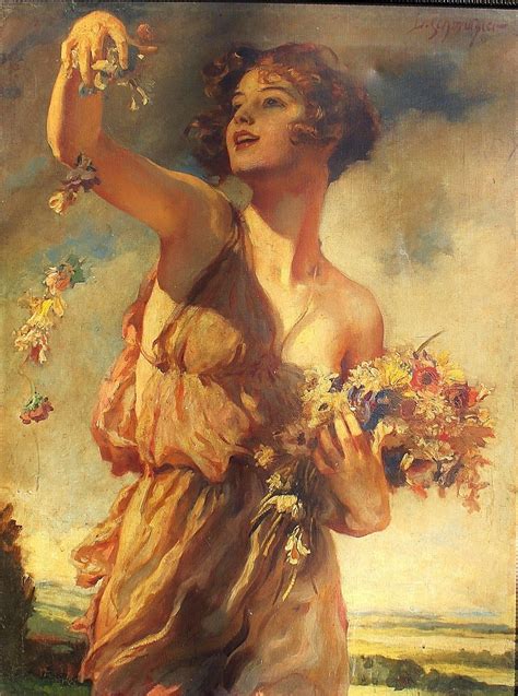 Leopold Schmutzler Lady With Flowers Arte Renacentista Pintura Arte