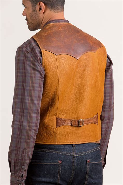 Garrison Bison Leather Vest With Concealed Carry Pockets Mens Leather