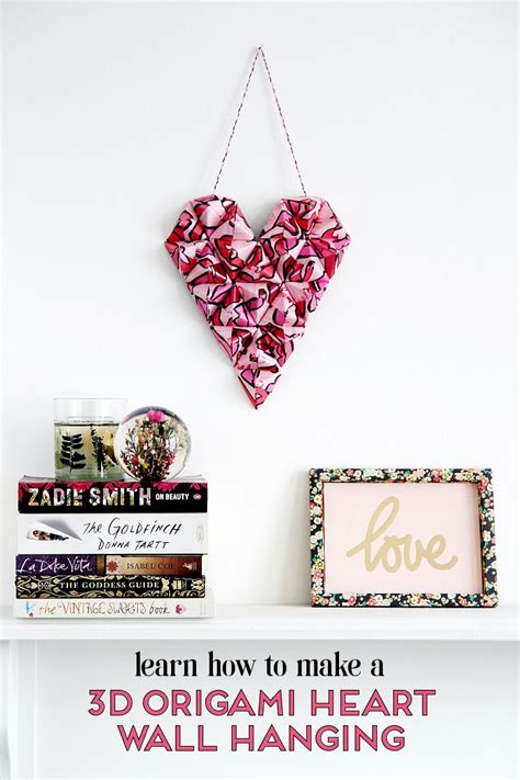 Make Your Own Diy 3d Origami Heart Wall Hanging For Valentines Day