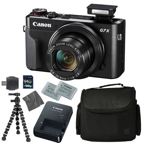 Next generational image quality and power. Canon PowerShot G7 X Mark II Digital Camera + 64GB 4K ...