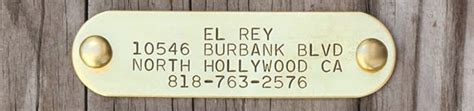 Solid Brass Nameplate California Collar Co