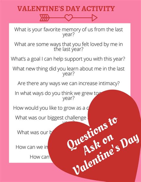 Valentine S Day Activity For Couples Enjoy This Valentine S Questionnaire For You An