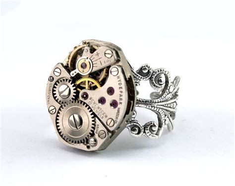 Steampunk Ring Gorgeous Vintage Clockwork Design Promptly Shipped