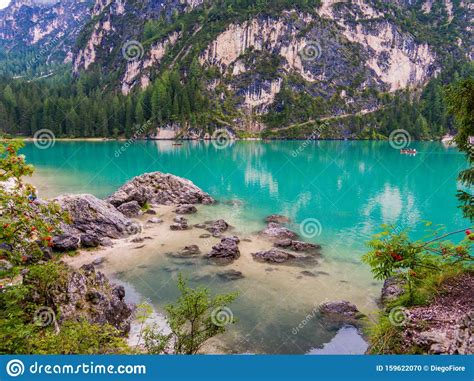 Lake Braies Dolomites Italy Stock Photo Image Of Italy