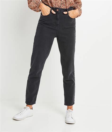 Jean blanc stretch zara avec étiquette jamais porté. Jean mom noir femme BLACK WASHED - Grain de Malice