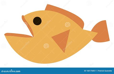 Yellow Ugly Fish Illustration Vector Stock Vector Illustration Of