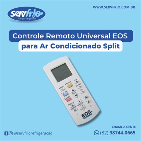 Controle Remoto Universal EOS Para Ar Condicionado Split Servfrio