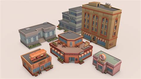 3d Model Low Poly City Vr Ar Low Poly Cgtrader