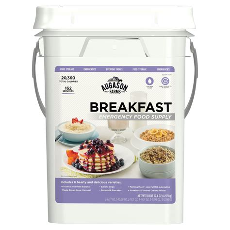 Rest easy at night knowing you have your family covered in the event of an emergency. Augason Farms Breakfast Emergency Food Supply 4 Gallon ...