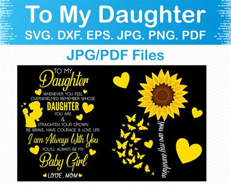 To My Daughter Svg Mother Daughter Svg Mom And Daughter Svg Etsy Uk