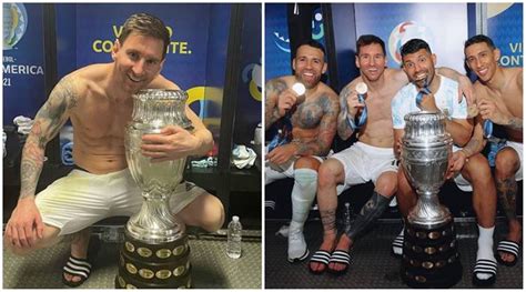 inside dressing room watch lionel messi celebrate copa america win with argentina squad top
