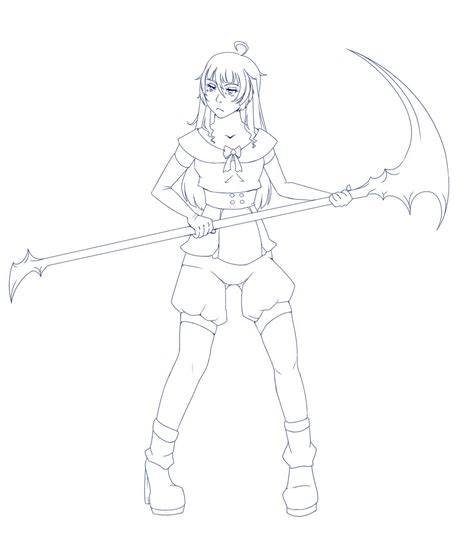 Scythe Girl Lineart By Neicha Chan On Deviantart