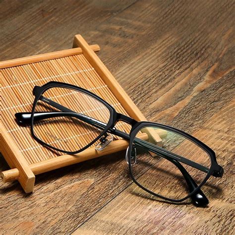 pure b titanium optical glasses frame men vintage square prescription eyeglasses women retro