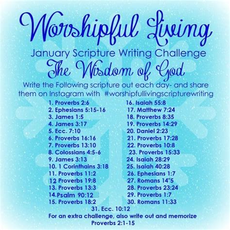 January Scripture Writing Challenge Worshipful Living January