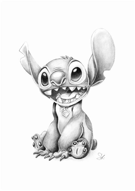 Pencil Drawing Of Stitch From Disneys Lilo And Stitch Disney Drawings