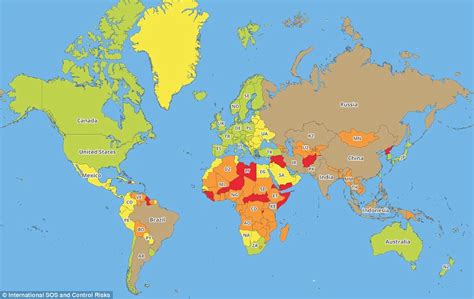 Worlds Most Dangerous Countries Revealed Daily Mail Online