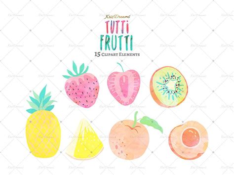 Tutti Frutti Tutti Fruity Party Art Sets Clip Art