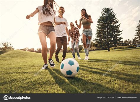 Friends Playing Soccer