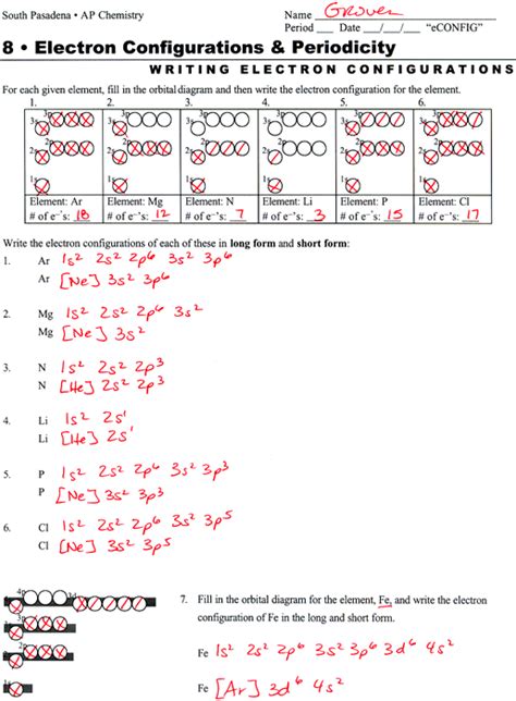 Electron configurations pacticew worksheet with key : Electron Configuration Worksheets Answer Key | Electron configuration, Chemistry worksheets ...