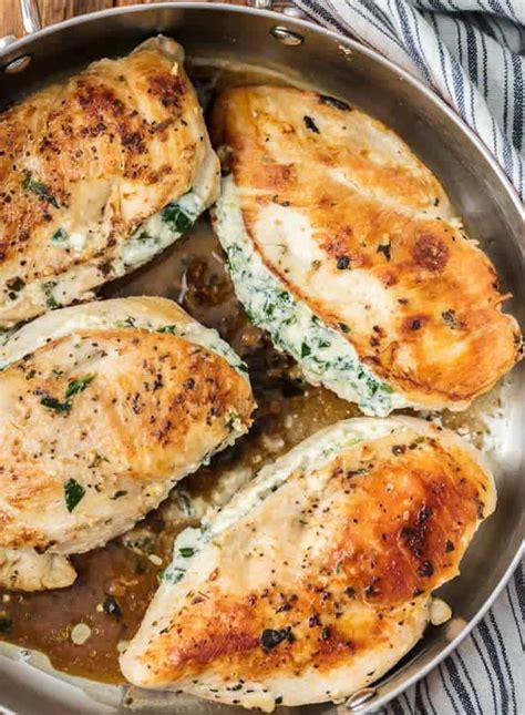 Chicken breast recipes are packed with lean protein. Spinach Stuffed Chicken Breast Recipe - Easy Chicken ...