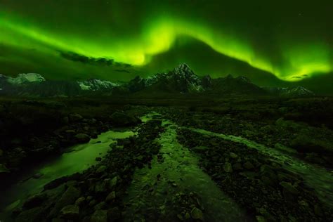 1600x1067 Nature Photography Landscape Aurora Boreal Mountains Green