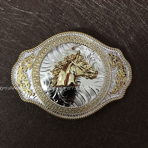 Good Quality Western Cowboy Metal Belt Buckle Luxury Gold Horse Buckles