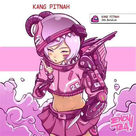 Among Us Pink Anime Cute Art Fan Art