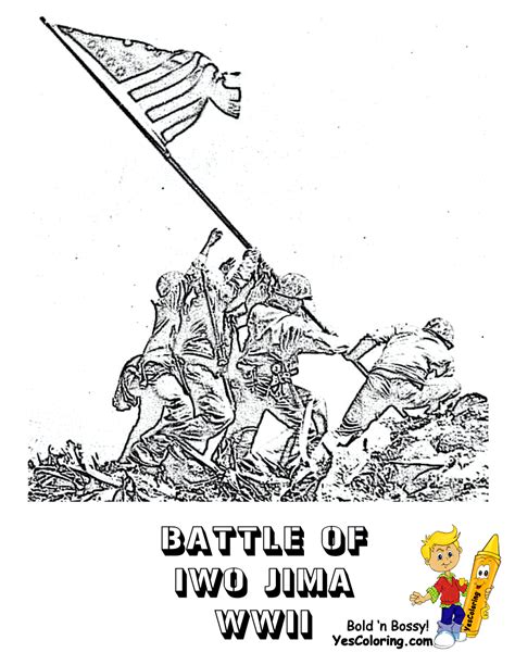 Gambar Iwo Jima Coloring Page Home Historic Army Military Picture Civil