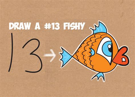 It will take you through the basics of drawing a cartoon character and. How to Draw a Cartoon Fish from the Number 13 - Easy ...