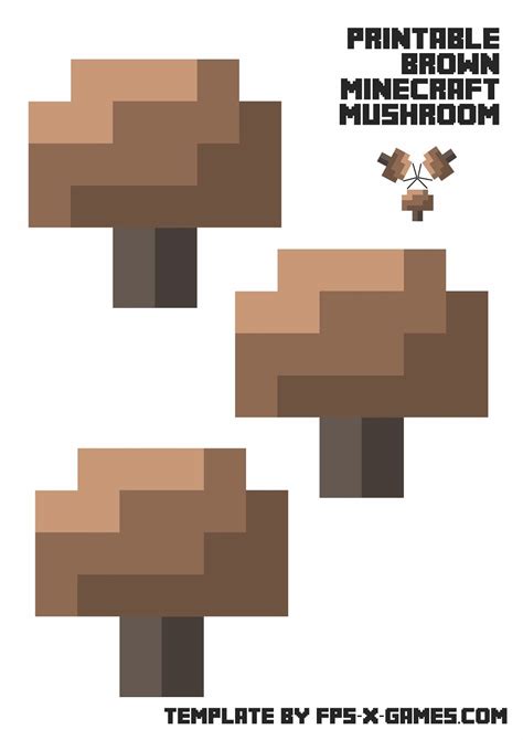 Printable Brown Mushroom Fpsxgames Painting Minecraft Minecraft