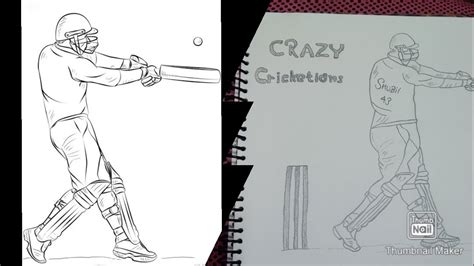 Easy Way To Make Cricketbatsman Pensil Drawing Made By Its Shubii