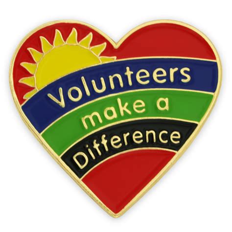 Pinmarts Volunteers Make A Difference Heart Enamel Lapel Pin Ebay