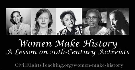 Women Make History A Lesson On 20th Century Activists — Civil Rights Teaching