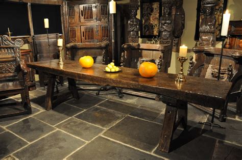 A Truly Magnificent Tudor Oak Trestle Table From The Late Medieval