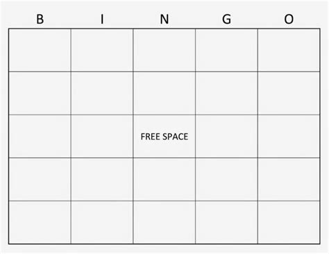 Blank Bingo Template Pdf