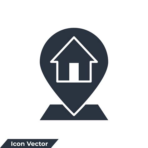 address icon logo vector illustration. Map pointer house symbol