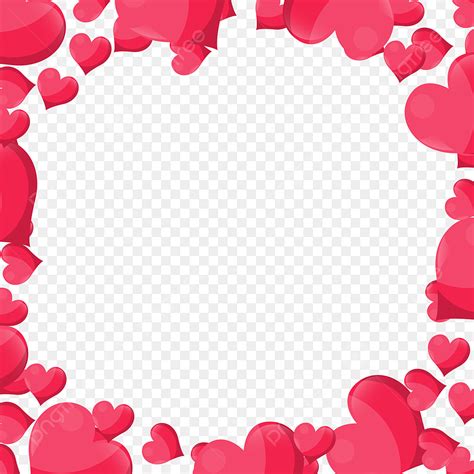 Red Heart Frame Vector Hd Png Images Valentine Red Hearts Frame Text