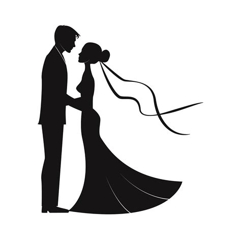 Wedding Couples In Silhouette Svg Marriage Bride And Groom Etsy