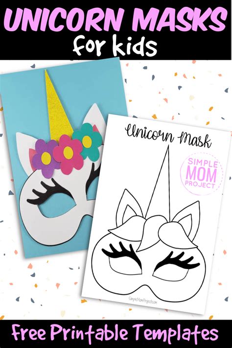 Unicorn Face Masks With Free Printable Templates Simple Mom Project