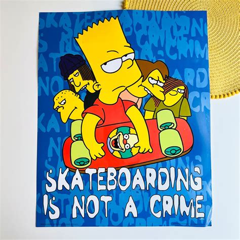 Bart Simpson Skateboarding Poster Print The Simpsons Official Etsy