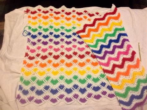 Wip Ripple Heart Reversible Baby Blanket Crochet