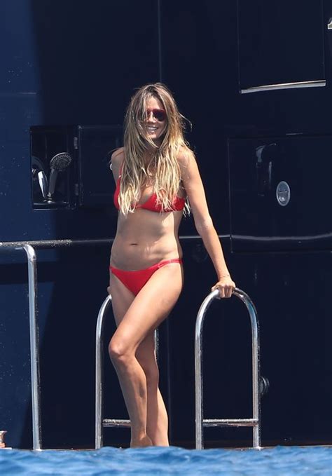 Heidi Klum In A Red Bikini On A Yacht Saint Tropez France 07272017 • Celebmafia