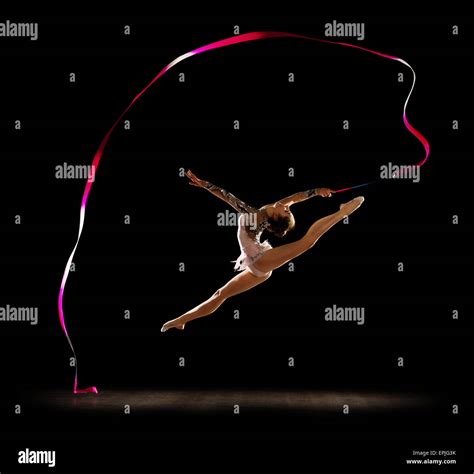 Girl Engaged Art Gymnastics Isolated Stock Photo Alamy