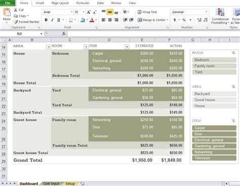 Free Home Renovation Budget Template Excel Tmp