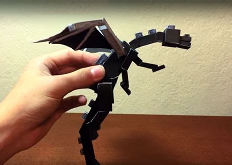 Minecraft Bendable Ender Dragon Paper Toy Paperized Crafts