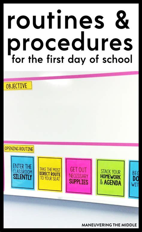 First Day Of School Routines And Procedures Maneuvering The Middle