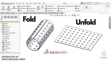 Solidworks Tutorial Sheet Metal Fold And Unfold Command Sheet Metal
