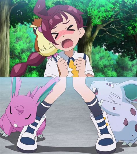 Both Nidorans Likes Chloe Pok Mon Heroes Pokemon Waifu Anime