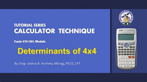 Calculator Technique Tutorial Series Determinants Of 4x4 Matrix Youtube