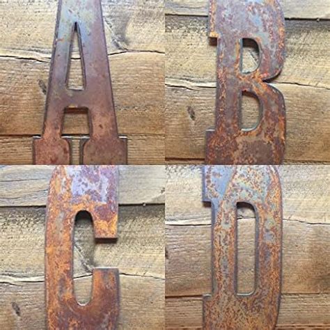 4 Rusty Rustic Rusted Metal Letters And Numbers